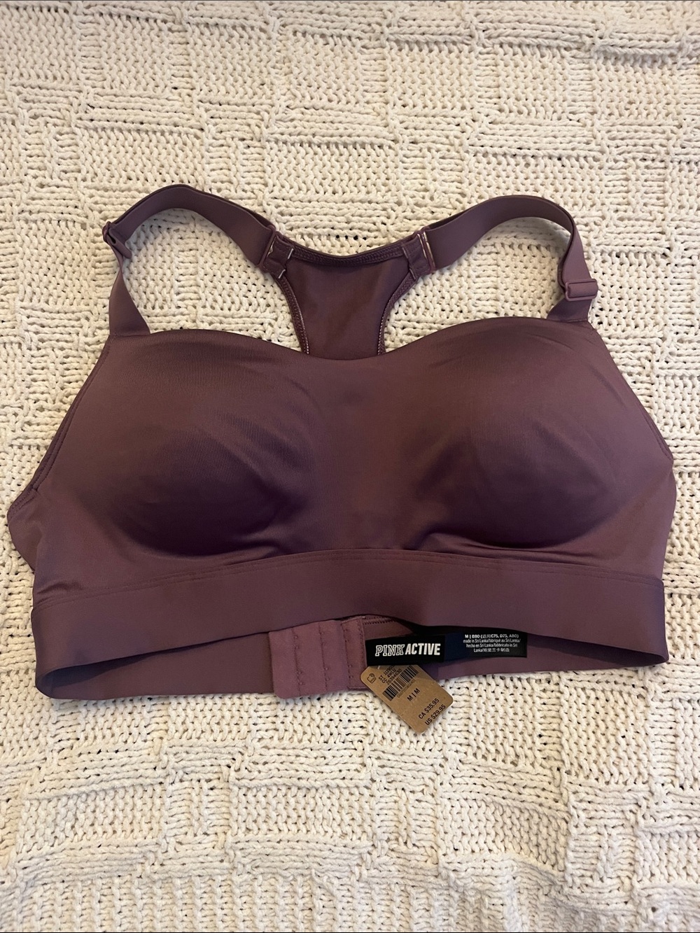 PINK Victoria's Secret Plum-Mauve Racerback Sports Bra